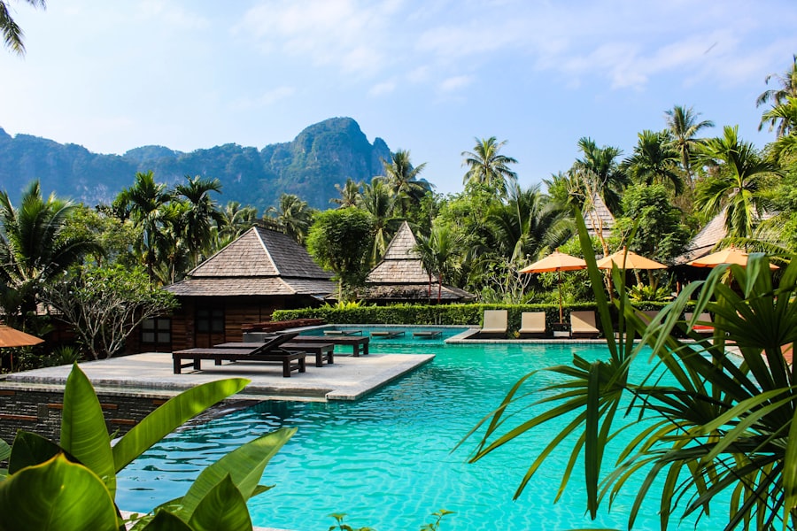 Tropical resort infinity pool